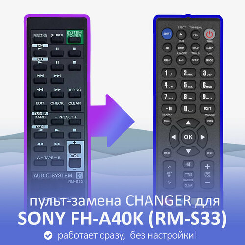 Пульт-замена для SONY FH-A40K (RM-S33)