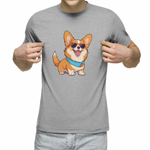 Футболка Us Basic, размер XL, серый мужская футболка собака корги на море 3xl белый