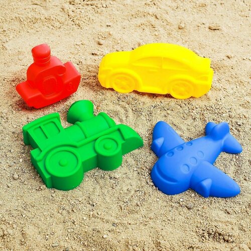 Набор для игры в песке 68 4 формочки для песка цвета микс 301₽
