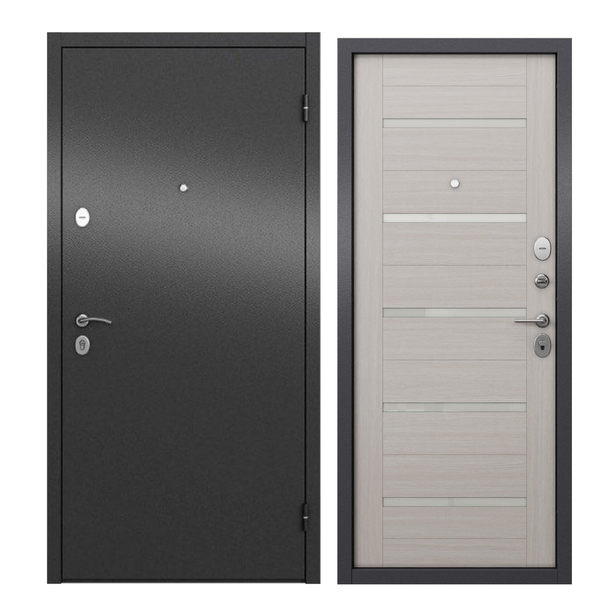 Дверь входная для квартиры ProLine металлическая Apartment X 960х2050, правая, антивандальное покрытие, два уплотнителя, замки 4го и 2го класса, серый