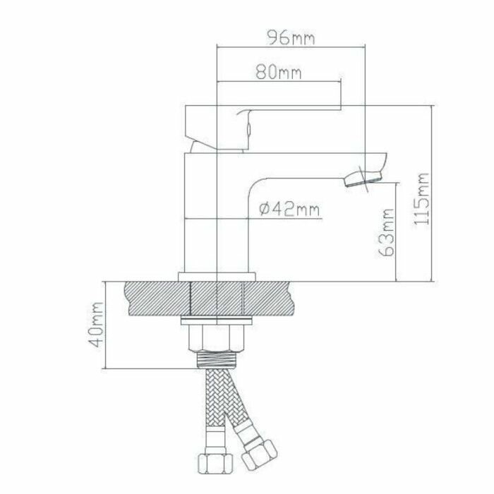 Смеситель для раковины BOOU из Латуни, 35мм (B8289-1J) - фото №18