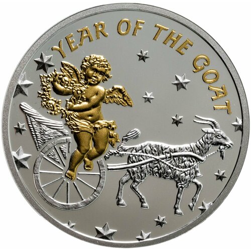 Ниуэ 1 доллар 2015 Богатого года козы, в футляре с сертификатом клуб нумизмат монета доллар ниуэ 2006 года серебро год свиньи 2007