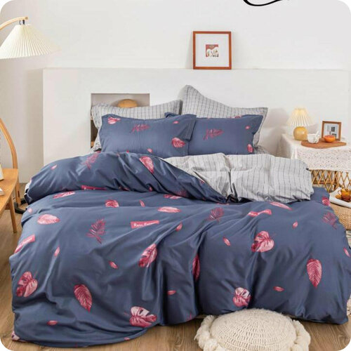 Постельное белье Евро На резинке голубой, размер евростандарт