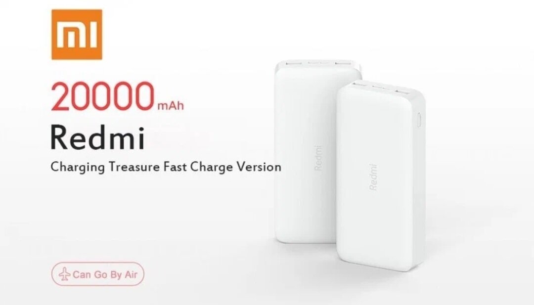 Портативный аккумулятор Xiaomi Redmi Power Bank Fast Charge, 20000 mAh, белый, упаковка: коробка — фото 1