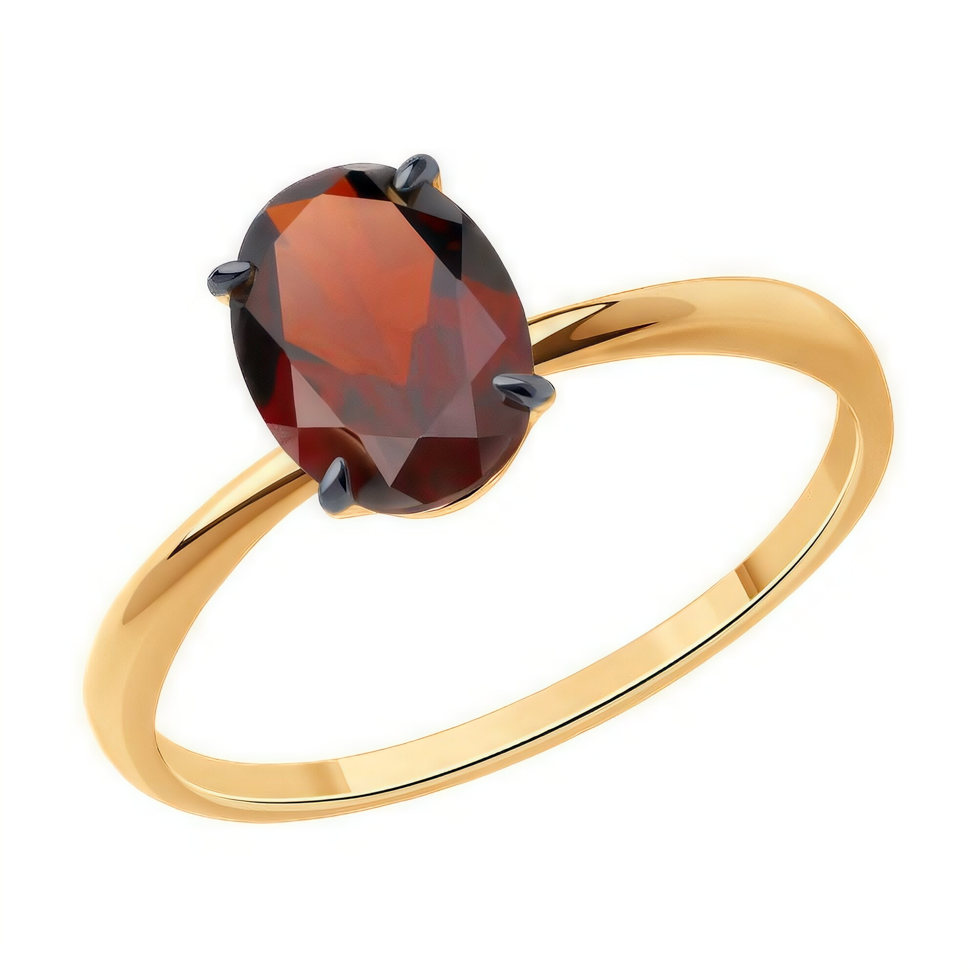 Кольцо Diamant online, красное золото, 585 проба, гранат