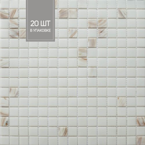 Изображение товара Elada Mosaic Плитка мозаика HK-10 бело-бежевый, коробка 20 шт, 2,14 м2, 32.7 см x 32.7 см, размер чипа: 20x20 мм