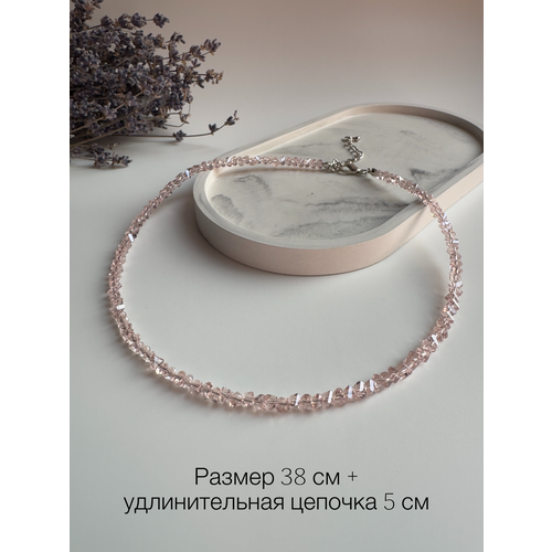 фото Чокер, бисер, стекло, хрусталь, длина 38 см нет бренда