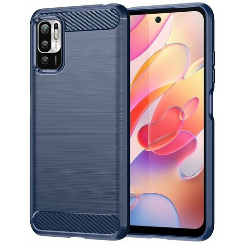Накладка силиконовая для Xiaomi Redmi Note 10T / Xiaomi Redmi Note 10 5G / Poco M3 Pro карбон сталь чёрная