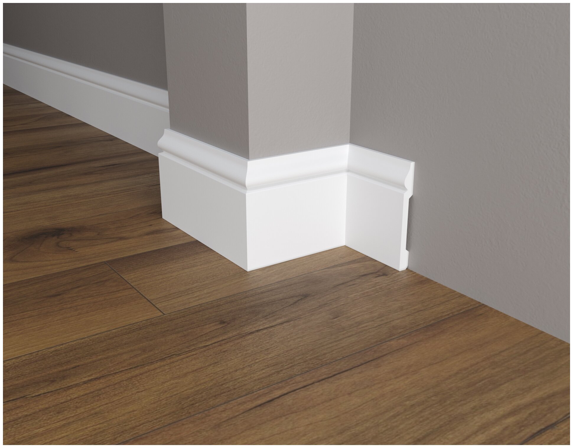 Напольный плинтус Decor-Dizayn DD004 для покраски влагостойкий ударопрочный 2 метра 1 шт.