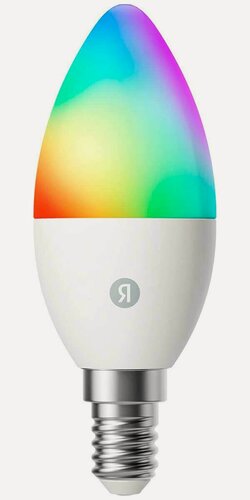 Изображение товара Умная лампочка Яндекс YNDX-00557, Е14, RGB, 520 Лм, Matter over Wi-Fi, работает с Алисой