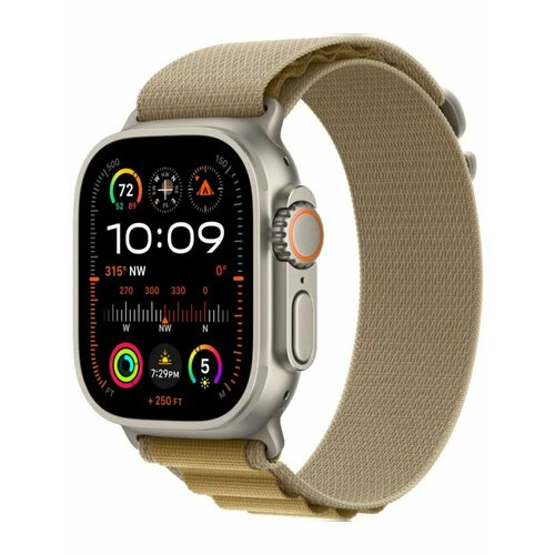 Умные часы Apple Watch Ultra 2 49mm Natural Titanium Tan Alpine Loop LTE серый корпусбежевый ремешок размер M 115571₽