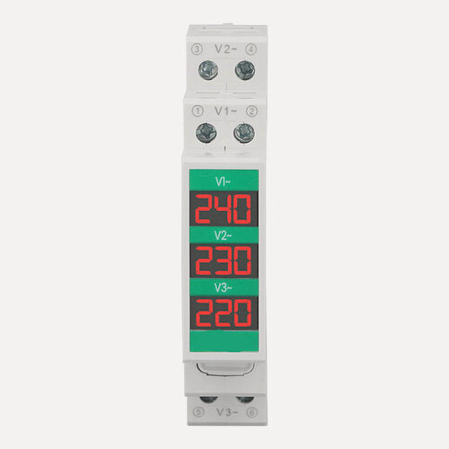 Изображение товара 3 Фазовый переменный вольтметр Din Rail Mount LCD Цифровой дисплей Счетчик электроэнергию. Счетчик мощности 60-450 В