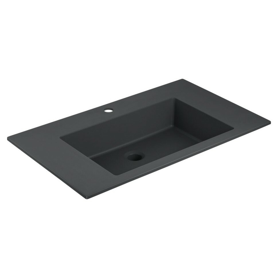 Раковина Vincea VCB-13800B из кварца, цвет черный, встраиваемая сверху