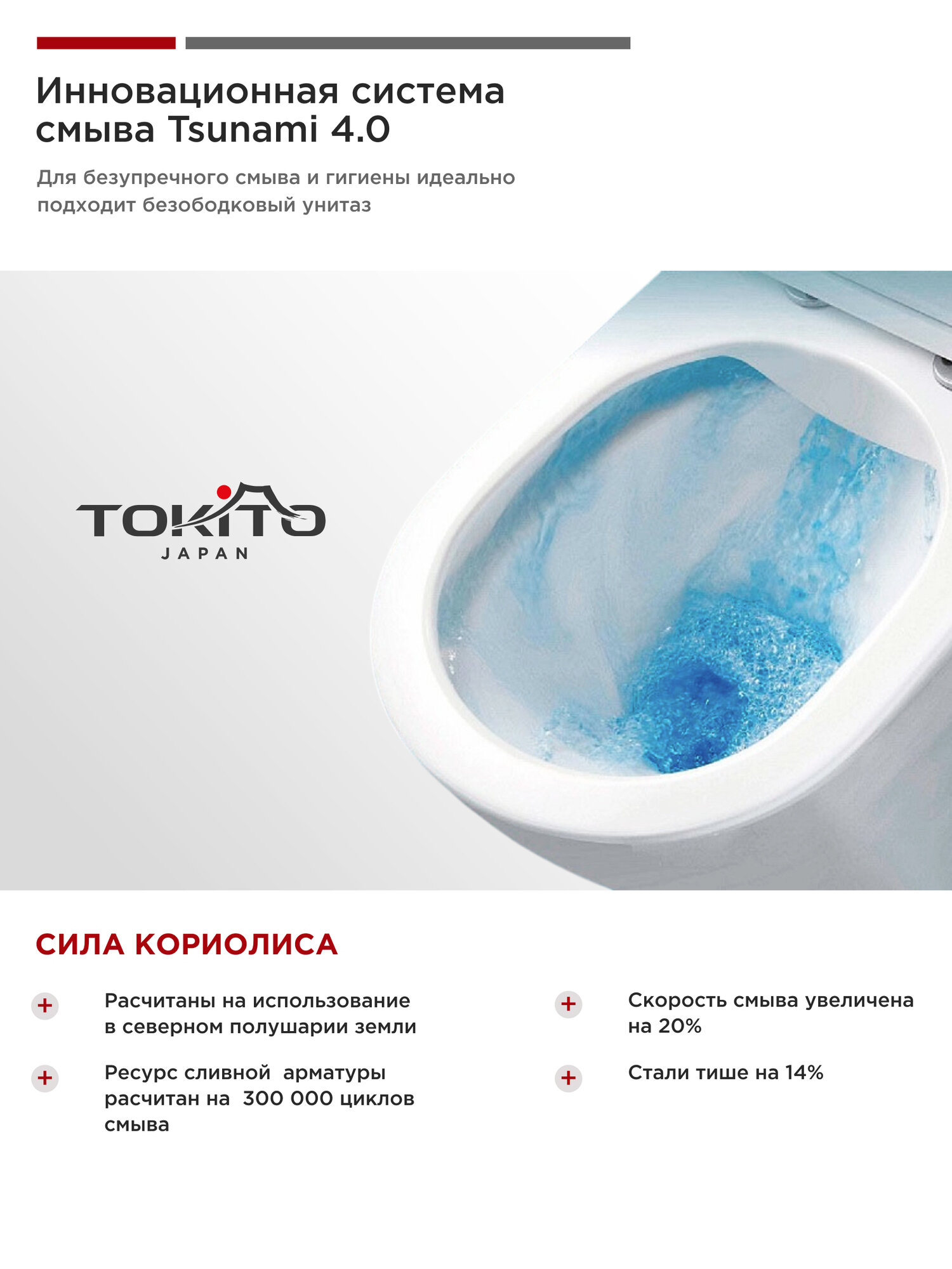 Унитаз подвесной TOKITO TATSUMAKI TSUNAMI 4.0 безободковый с микролифтом, система Цунами, белый — фото 1