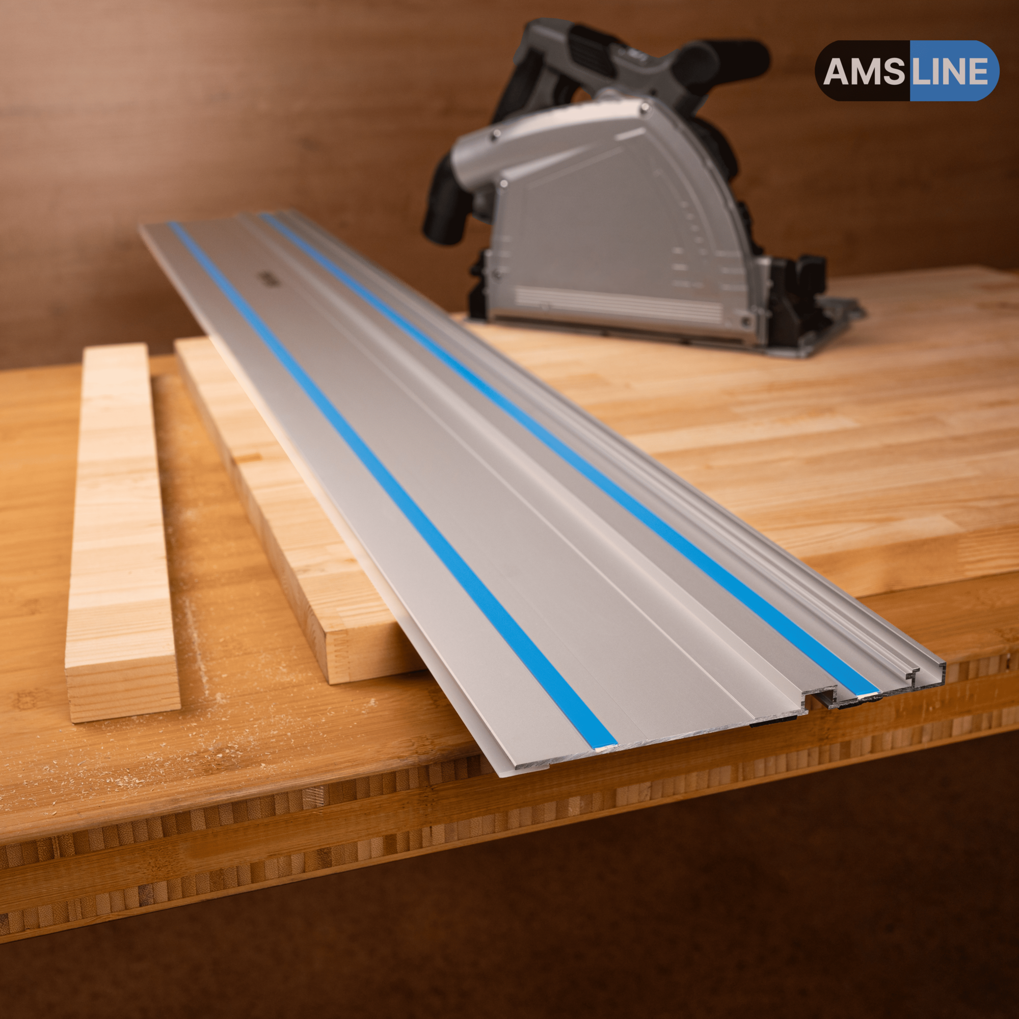 Направляющая шина AMS ZB 2.0 для пил Зубр, Festool, Makita, длина 1000мм