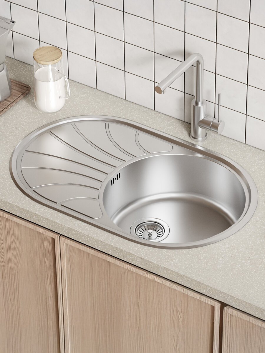 Мойка IDDIS Suno S SUN77SDi77 нержавеющая сталь шелк 770*480