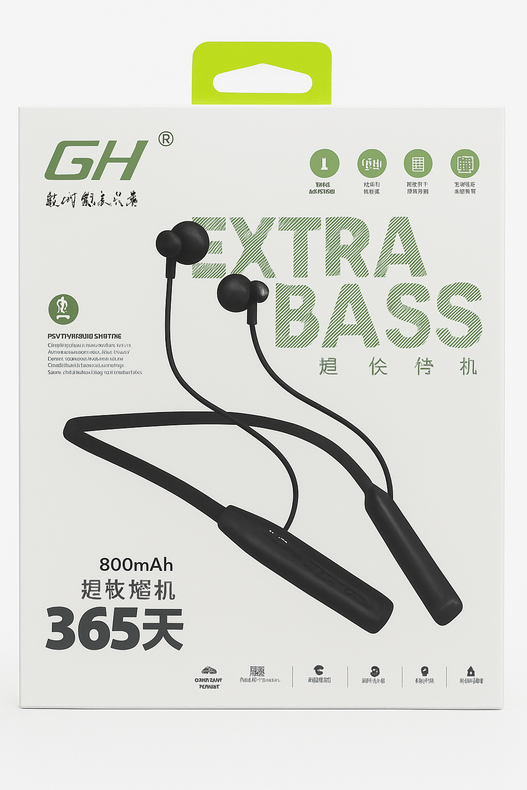 Спортивные наушники GH L7, беспроводные, ANC, 800mAh, Li-Ion, USB Type-C, черного цвета.