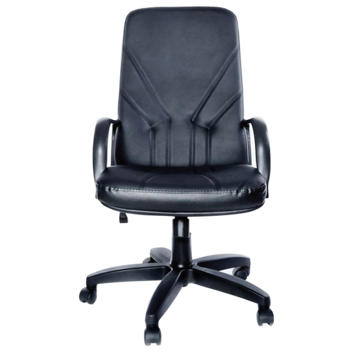 Кресло из натуральной кожи «Менеджер», монолитный каркас, черное