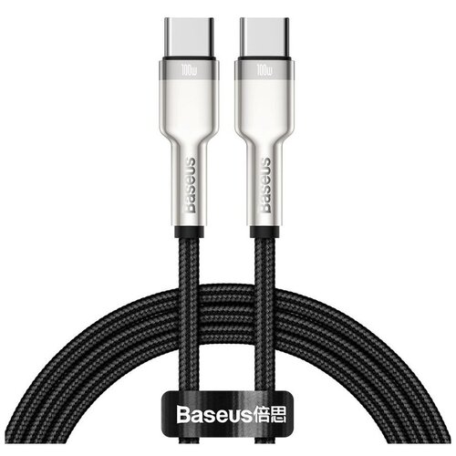 Кабель Baseus Cafule Series Metal Data Cable Type-C to Type-C 100W 1m Black (CATJK-C01) baseus нейлоновый кабель baseus cafule series metal data cable type c to type c 100w 1m black черный catjk c01