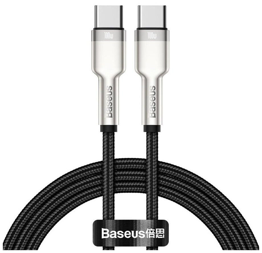 Кабель Baseus Cafule Series Metal Data Cable Type-C to Type-C 100W 1m Black (CATJK-C01)