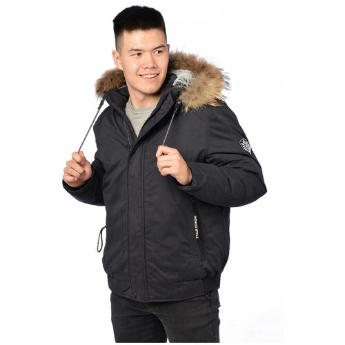 Аляска INDACO FASHION демисезонная, внутренний карман, капюшон, карманы, манжеты, размер 48, синий