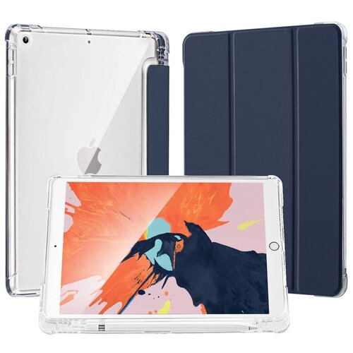 фото Чехол книжка для apple ipad new 9.7 (2017) / ipad new 9.7 (2018) темно-синий shockproof case