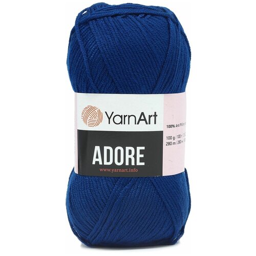 Пряжа YarnArt Adore, 7730460_00007, 350 синий, 280 м, 100 г х 5 шт