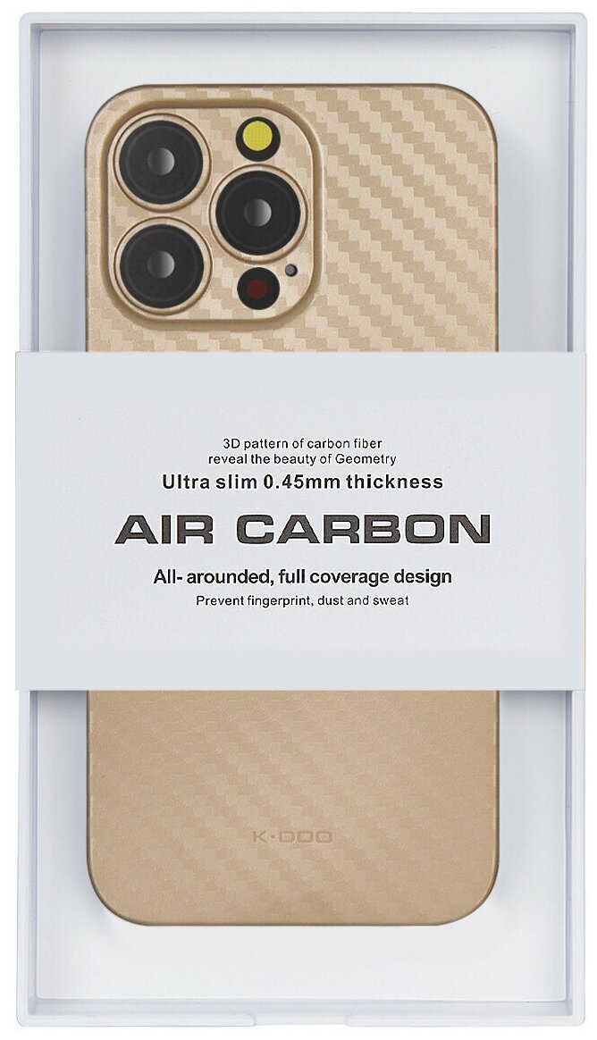 Чехол для iPhone 13 Pro AIR Carbon-Золотой