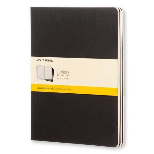 Блокнот Moleskine CAHIER JOURNAL QP322 XLarge 190х250мм обложка картон 120стр. клетка черный (3шт)