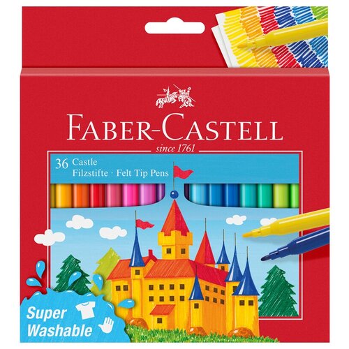 Фломастеры FABER-CASTELL 554203 Замок, 36цв., смываемые