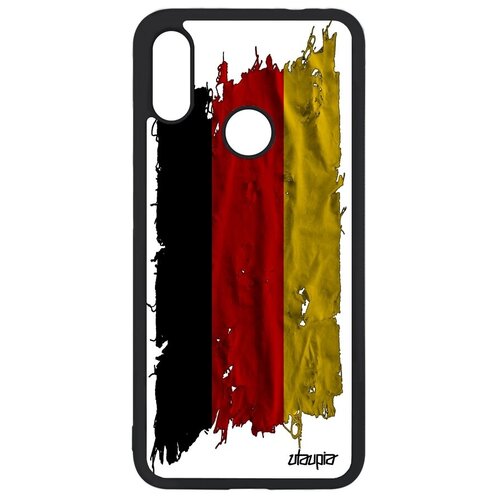 фото Простой чехол для мобильного // xiaomi redmi note 7 // "флаг германии на ткани" патриот страна, utaupia, белый