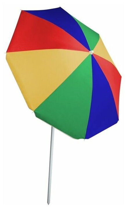 Зонт Пляжный С Наклоном D=240, + Стойка 28/32Мм, Полиэстер 210D, Разноцветный, Eurica (арт. 681667)