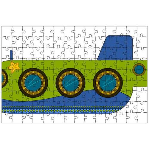 фото Магнитный пазл 27x18см."подводная лодка, иллюстрация, рисование" на холодильник lotsprints