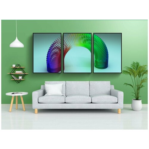 фото Набор модулных постеров для интерьера "облегающие, весна, радуга" 60x90 см. в тубусе, без рамки lotsprints