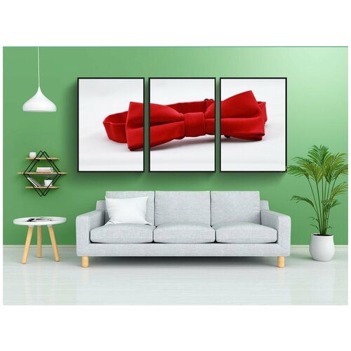 фото Набор модулных постеров для интерьера "красный галстук-бабочка, галстук, мужская одежда" 60x90 см. в тубусе, без рамки lotsprints