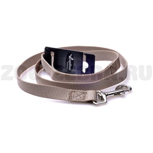 Papillon нейлоновый поводок 20мм-120см, серый (nylon lead, 15 mm x 120 cm, grey) 170319, 0,066 кг