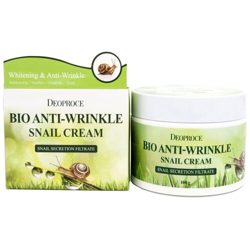 Биокрем для лица Deoproce против морщин с экстрактом улитки Bio Anti-Wrinkle Snail Cream 100г биокрем для лица против морщин с лошадиным жиром bio anti wrinkle horse cream 100мл