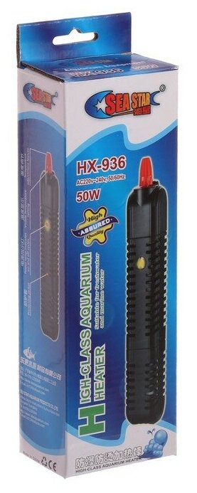 Нагреватель Sea Star HX-936 в защитном пластиковом корпусе, 50 Вт, с терморегулятором 3953890 - фотография № 3