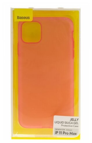 Силиконовый чехол Baseus для Iphone 11 Pro Max, Jelly Liquid Silica Gel, WIAPIPH65S-GD09 оранжевый