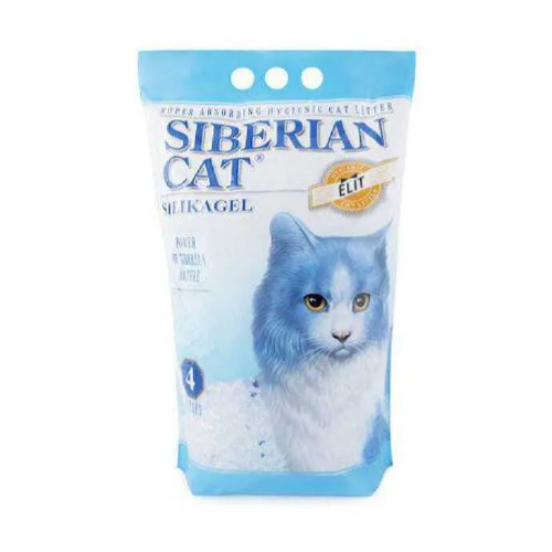 Наполнитель Сибирская кошка 4 литра Элита (силикагель) синий.