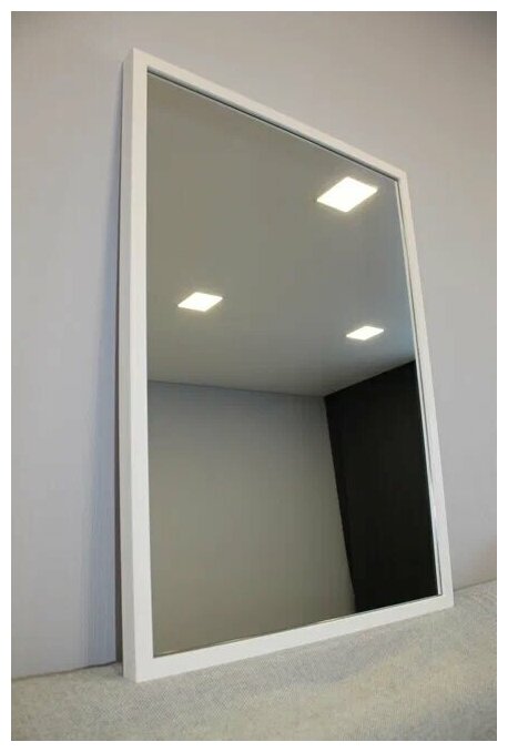Настенное зеркало в металлической раме Lina Loft "Ариэль" 84х64см / белый - фотография № 2
