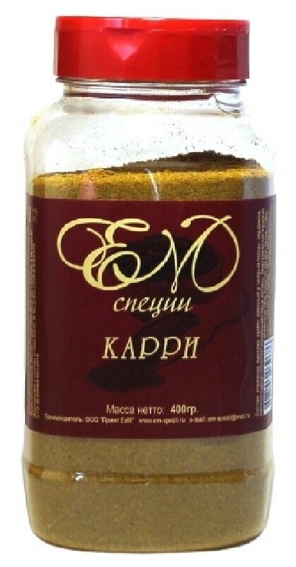 Карри нежная "Высший сорт" ЕМ специи, пл/бан. 400 гр.