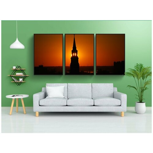 фото Набор модулных постеров для интерьера "церковь, шпиль, чарльстон" 60x90 см. в тубусе, без рамки lotsprints