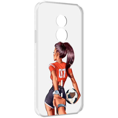 Чехол MyPads Девушка-футболистка женский для Doogee S51 задняя-панель-накладка-бампер
