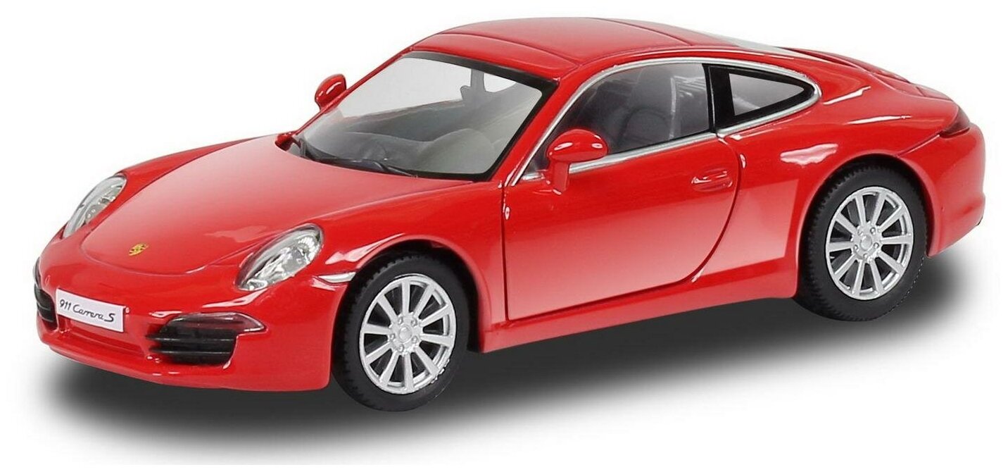 Машина металлическая RMZ City 1:32 Porsche 911 Carrea S, красный цвет, двери открываются