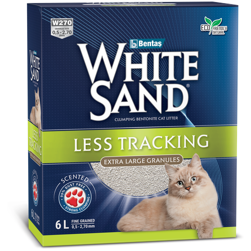 cats way box white cat litter unsented natural less track наполнитель для длинношерстных кошек коробка 10 л Наполнитель White Sand Не оставляющий следов комкующийся, без запаха с крупными гранулами 5,1кг 6л