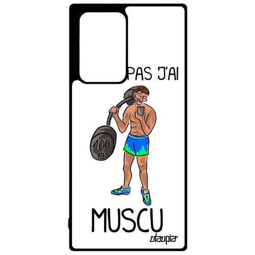 фото Защитный чехол для мобильного // galaxy note 20 ultra // "не могу - у меня бодибилдинг!" культуризм комикс, utaupia, белый