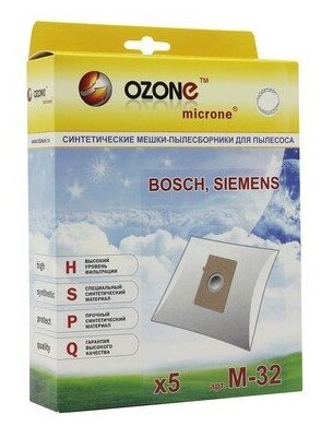Синтетические мешки-пылесборники Ozone M-32 microne для пылесосов BOSCH, SIEMENS тип BBZ41FK