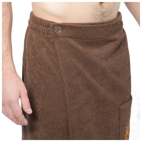 Килт(юбка) мужской махровый, с карманом, 70х150 коричневый килт тонтту тутто tapani тапани 70см