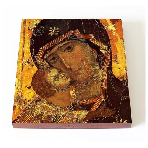 фото Владимирская икона божией матери, xii в, фрагмент, доска 14,5*16,5 см соборъная лавка